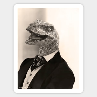 Gentleman Velociraptor having a Laugh Sticker